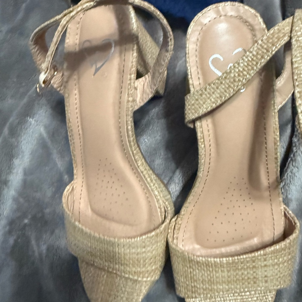 Windsor Tan Sandals with Ankle Strap and Textured Design